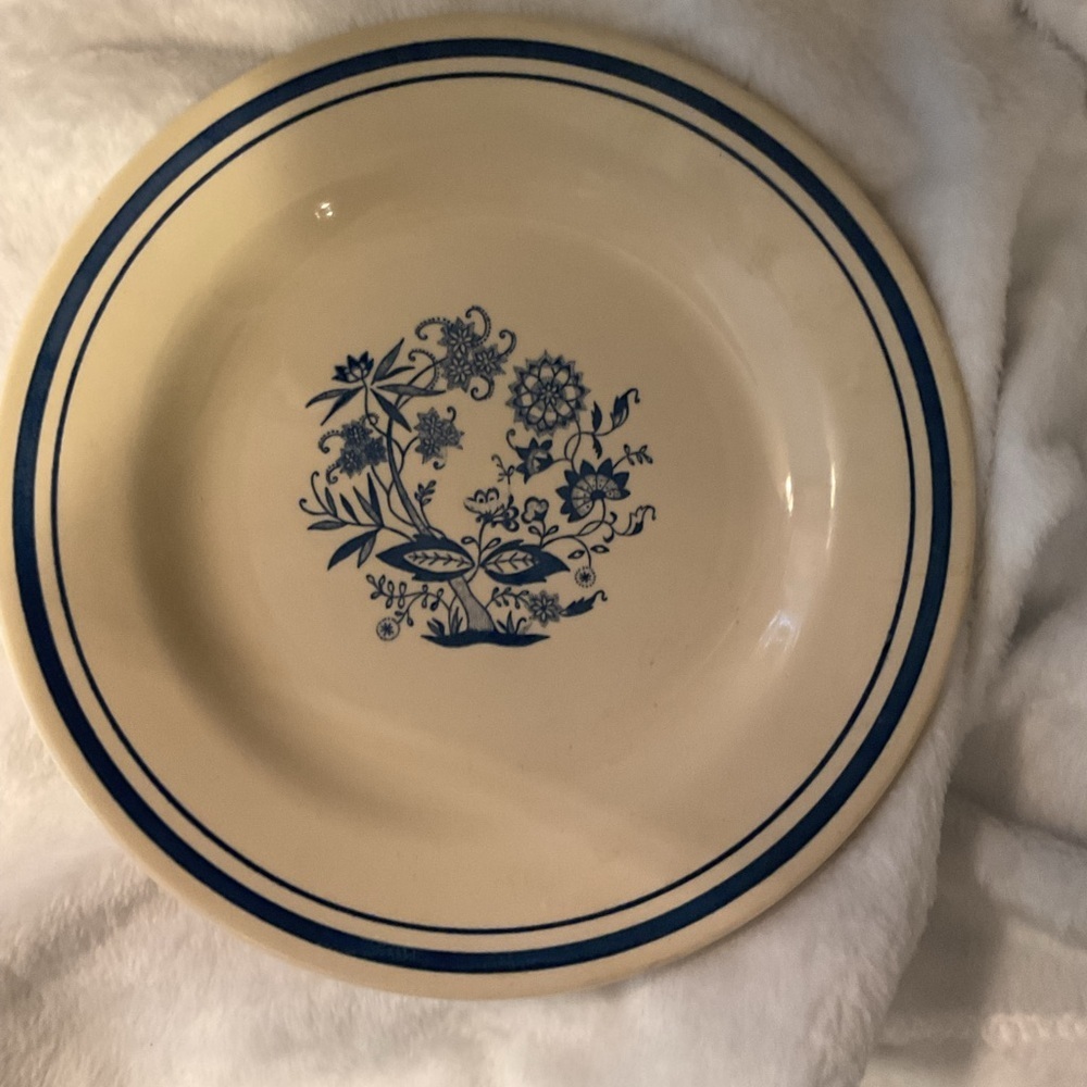 Vintage Brazil Oxford Plate 7.25" Blue Floral Tree Plate.